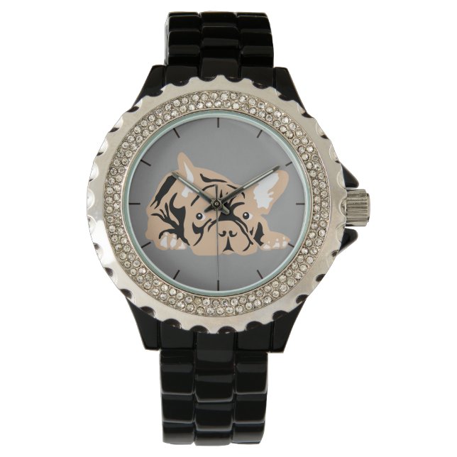 Bulldog-Silhouette Armbanduhr (Vorderseite)