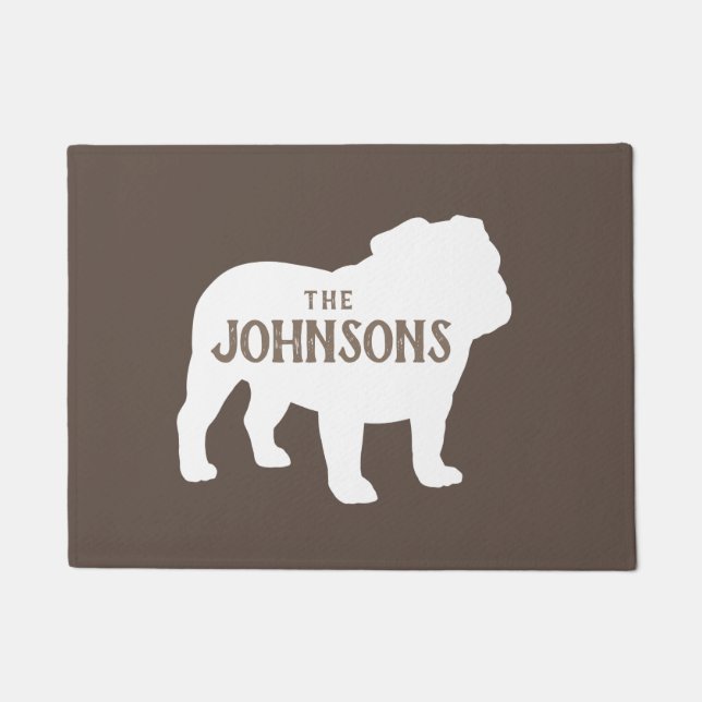 Bulldog Silhouette Custom Dog Lover's Doormat Fußmatte (Vorderseite)