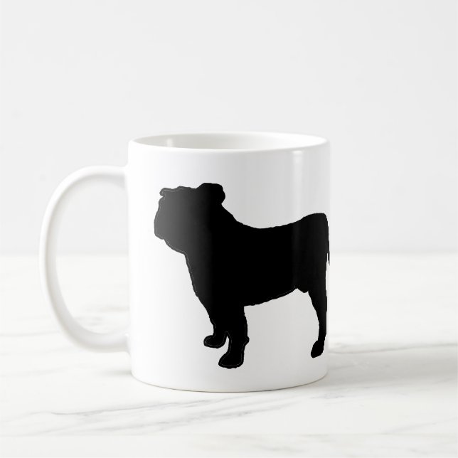 Bulldog Silhouette Kaffeetasse (Links)