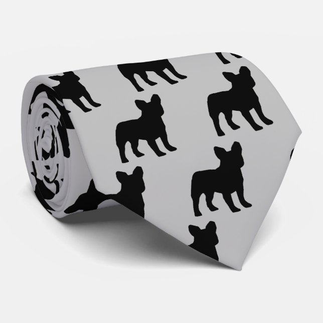Bulldog-Silhouette Krawatte (Gerollt)