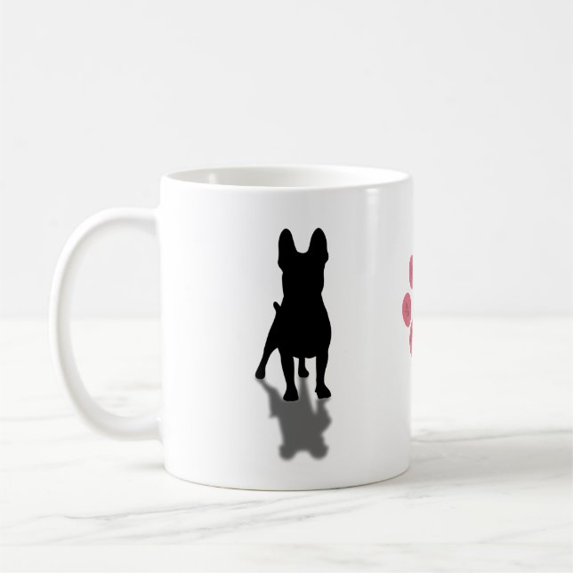 Bulldog-Silhouette mit Personalisierter Paw Kaffeetasse (Links)