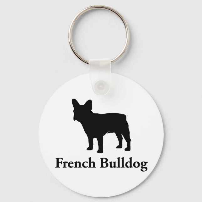 Bulldog-Silhouette Schlüsselanhänger (Vorderseite)