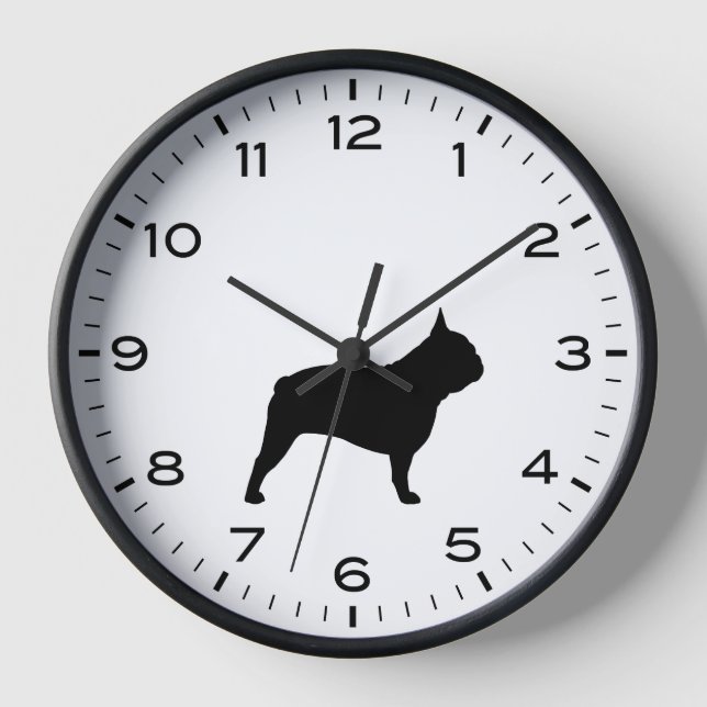 Bulldog-Silhouette Uhr (Vorderseite)