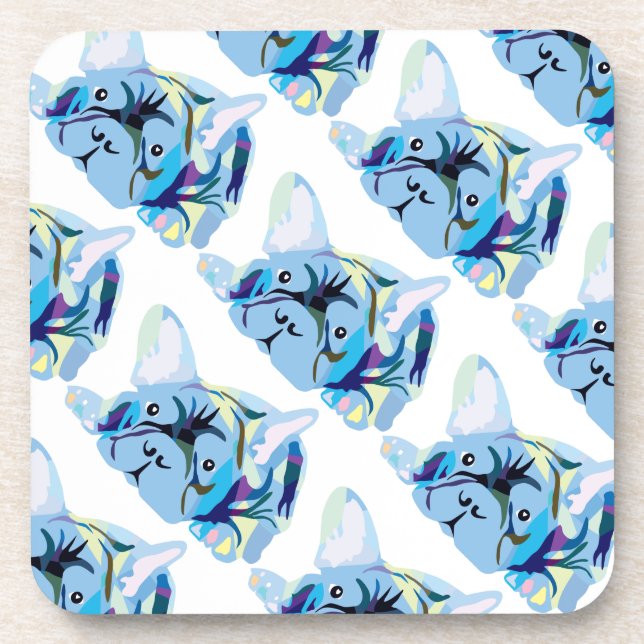 Bulldog-Silhouette Untersetzer (Vorderseite)