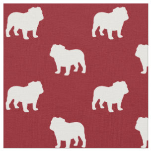Bulldog-Silhouetten-Muster  Hundezucht Stoff