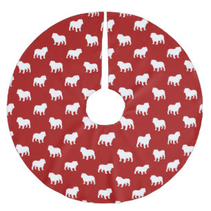Bulldog-Silhouetten-Muster Polyester Weihnachtsbaumdecke