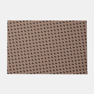 BullDog-Silhouttes auf Khaki Beige Fußmatte