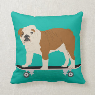 Bulldog-Skateboard Kissen