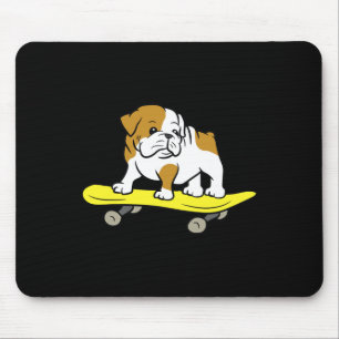 Bulldog Skateboarding Hunde Skater Bulldog Mousepad