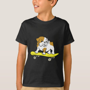 Bulldog Skateboarding Hunde Skater Bulldog T-Shirt