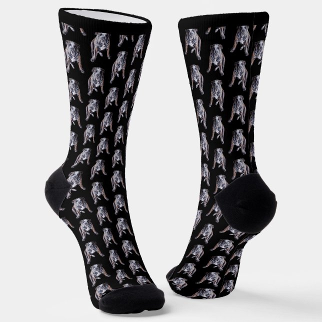 Bulldog Socks English Bulldog Socks Customize Socken (Gewinkelt)