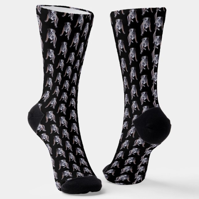 Bulldog Socks English Bulldog Socks Customize Socken (Gewinkelt)