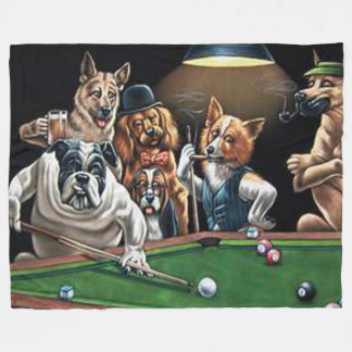 Bulldog spielt Billard - Bulldogge Fleecedecke