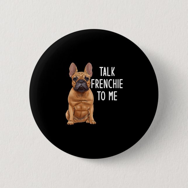 Bulldog spricht mir Französisch Button (Vorderseite)