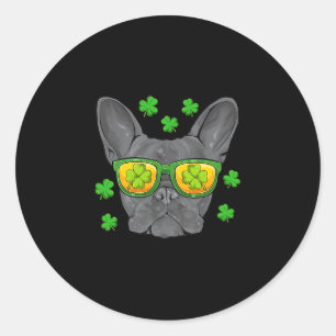 Bulldog St Patrick's Day Frenchie Lover Men Women Runder Aufkleber