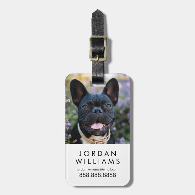 Bulldog-Stände in Blume Gepäckanhänger (Vorderseite vertikal)