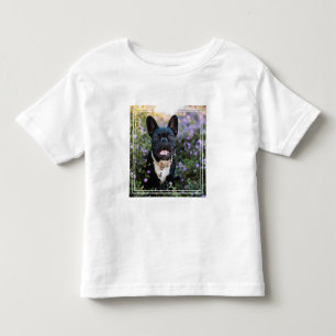 Bulldog-Stände in Blume Kleinkind T-shirt