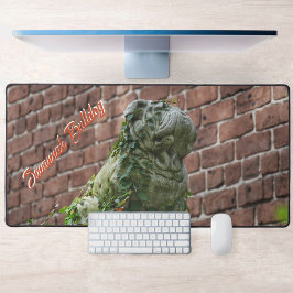 Bulldog Statue Savannah GA Fotografy Schreibtischunterlage