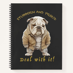 Bulldog Stubborn kümmert sich um Niedlichen, ersta Notizbuch