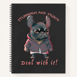 Bulldog Stubborn kümmert sich um Niedlichen, ersta Notizbuch