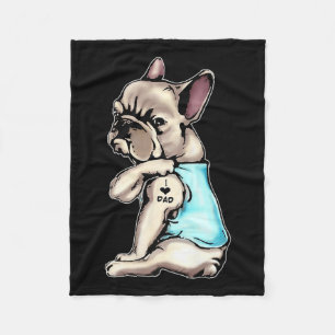 Bulldog Tattoos I Liebe Vater Sitzende Gift Fett Fleecedecke