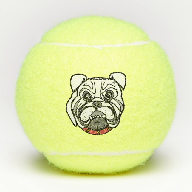 Bulldog Tennis Balls I Liebe Haustiere Tennisbälle (Vorderseite)