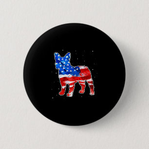 Bulldog Tie Dye Amerikanische Flagge Patriotisch 4 Button