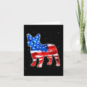 Bulldog Tie Dye Amerikanische Flagge Patriotisch 4 Karte
