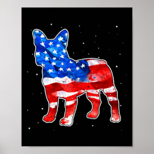 Bulldog Tie Dye Amerikanische Flagge Patriotisch 4 Poster