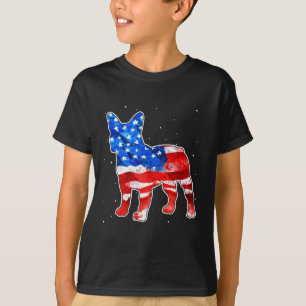 Bulldog Tie Dye Amerikanische Flagge Patriotisch 4 T-Shirt