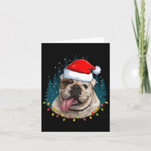 Bulldog Tragen von Weihnachtsmannmütze Xmas - Bull Karte