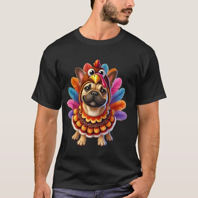 Bulldog Turkey Funny Erntedank Animal Do T-Shirt (Vorderseite)
