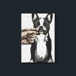 Bulldog und Finger Mustache Leinwanddruck<br><div class="desc">Haustiere</div>