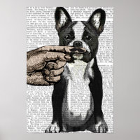 Bulldog und Finger Mustache
