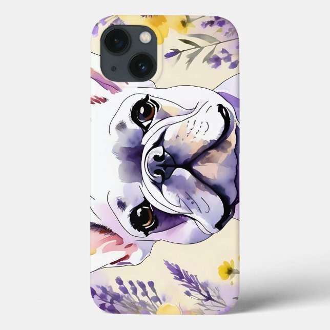 Bulldog und Wildblumen Case-Mate iPhone Hülle (Rückseite)
