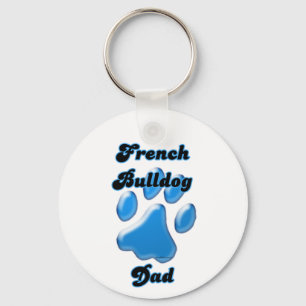 Bulldog Vater Blue Pawprint Schlüsselanhänger