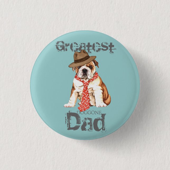 Bulldog-Vater Button (Vorderseite)