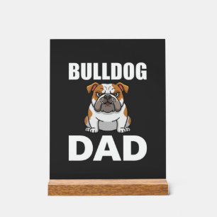 Bulldog-Vater Cartoon-Hundefreund Acrylschild