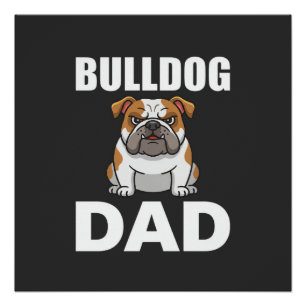 Bulldog-Vater Cartoon-Hundefreund Poster