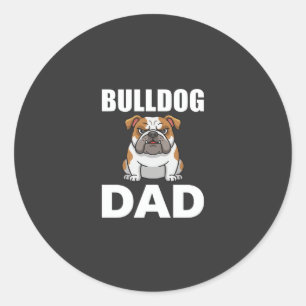 Bulldog-Vater Cartoon-Hundefreund Runder Aufkleber