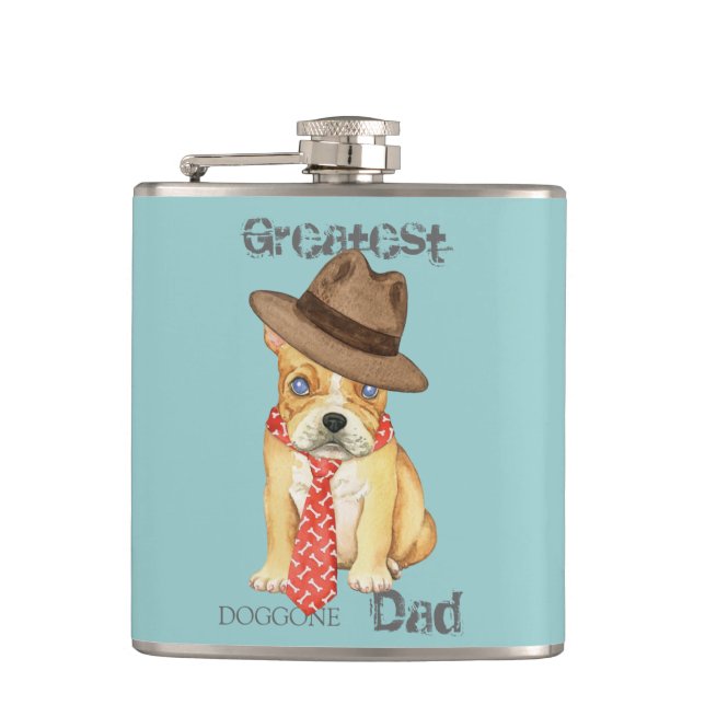 Bulldog-Vater Flachmann (Vorderseite)