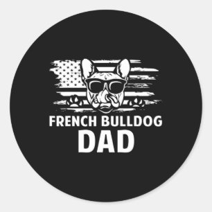 Bulldog Vater Frenchie Lover Gift Dog Owner Runder Aufkleber