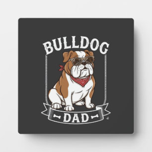 Bulldog-Vater-Hund-Sonnenbrille-Bandana Fotoplatte