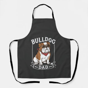 Bulldog-Vater-Hund-Sonnenbrille-Bandana Schürze