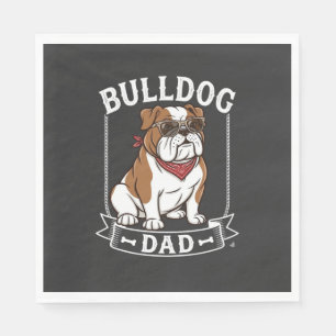 Bulldog-Vater-Hund-Sonnenbrille-Bandana Serviette
