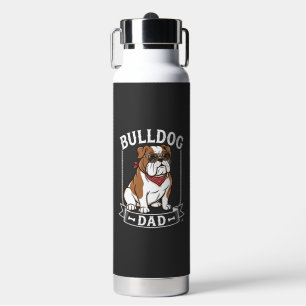 Bulldog-Vater-Hund-Sonnenbrille-Bandana Trinkflasche