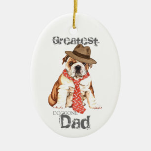 Bulldog Vater Keramik Ornament