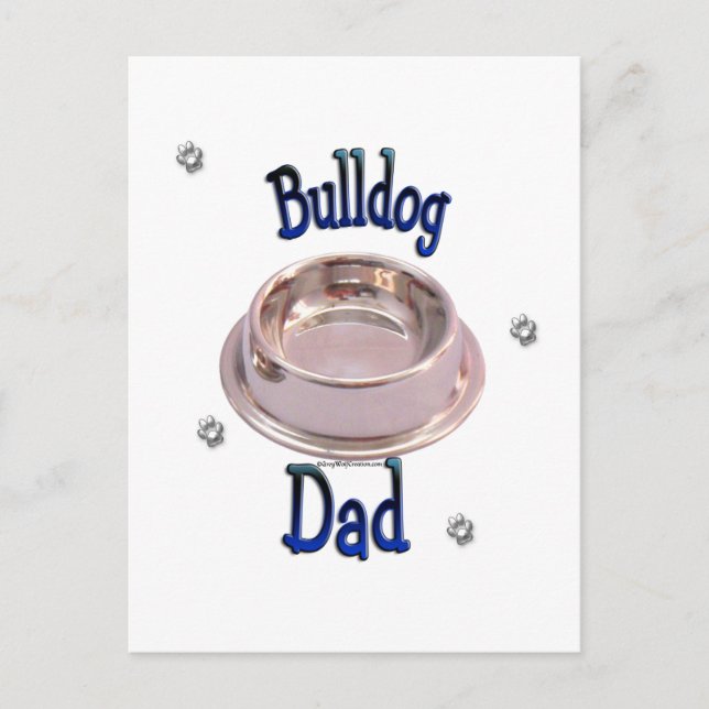 Bulldog-Vater Postkarte (Vorderseite)