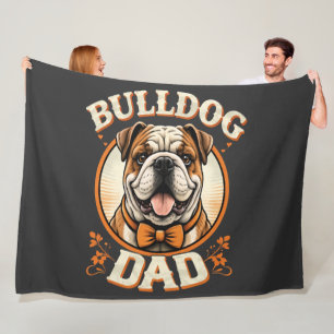 Bulldog-Vater – Süßer Vintage-Bulldogge zum Vatert Fleecedecke