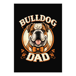 Bulldog-Vater – Süßer Vintage-Bulldogge zum Vatert Fotodruck
